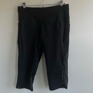 victoria's secret, knockout leggings, mesh sides, size large, black